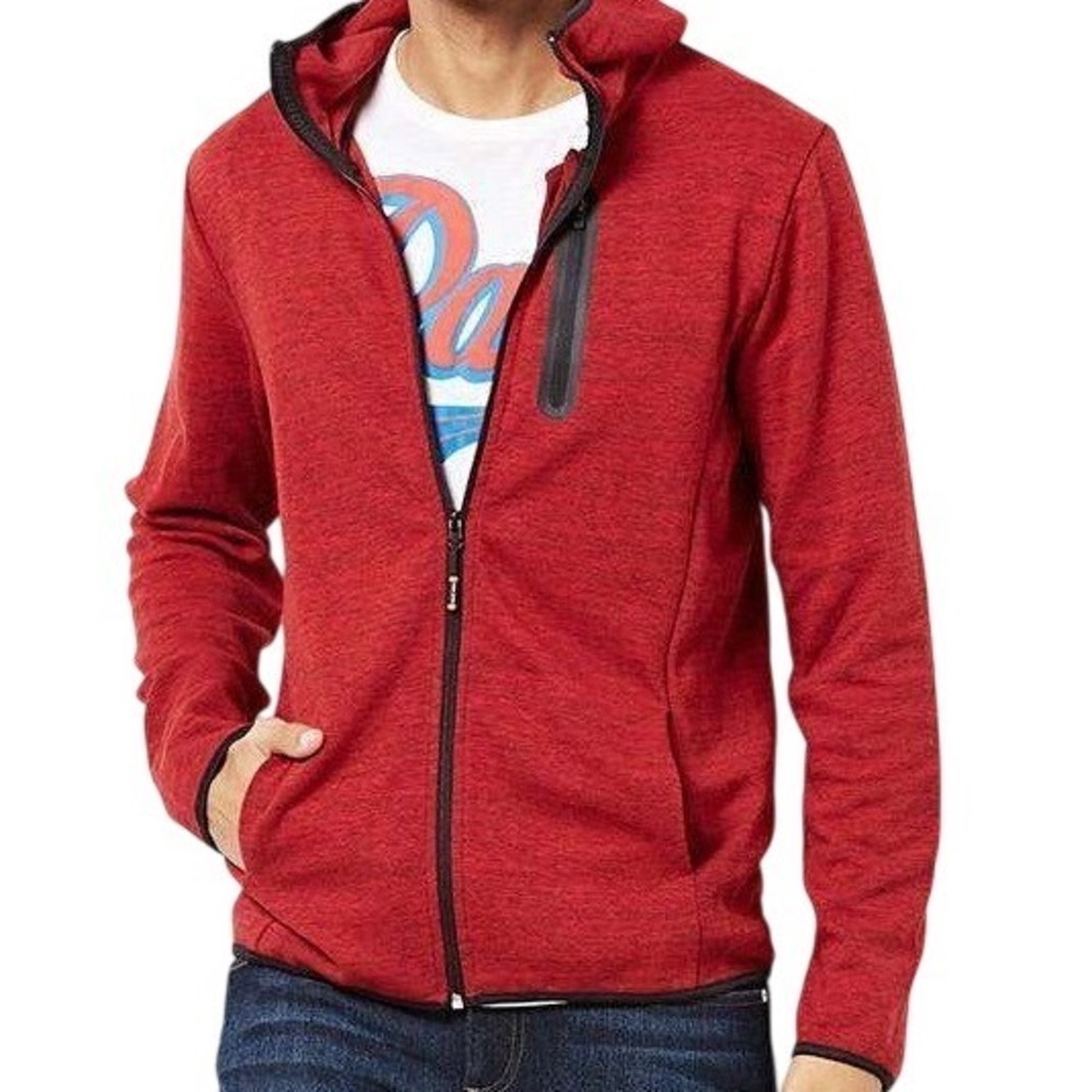 Uniqlo Red Full‎ Zip Hoodie Sweatshirt Size XL